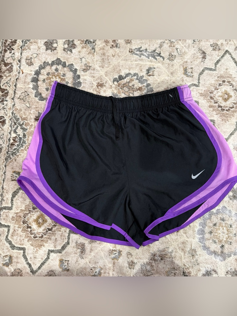 Nike Women’s Black Running Shorts with Purple Accents
